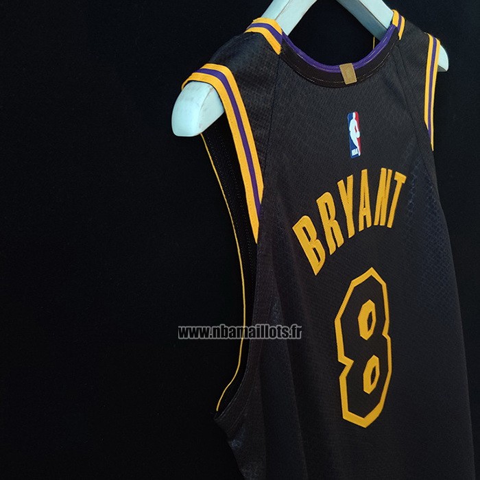 Maillot Los Angeles Lakers Kobe Bryant NO 8 Black Mamba Authentique Noir
